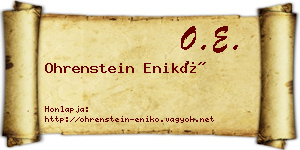 Ohrenstein Enikő névjegykártya